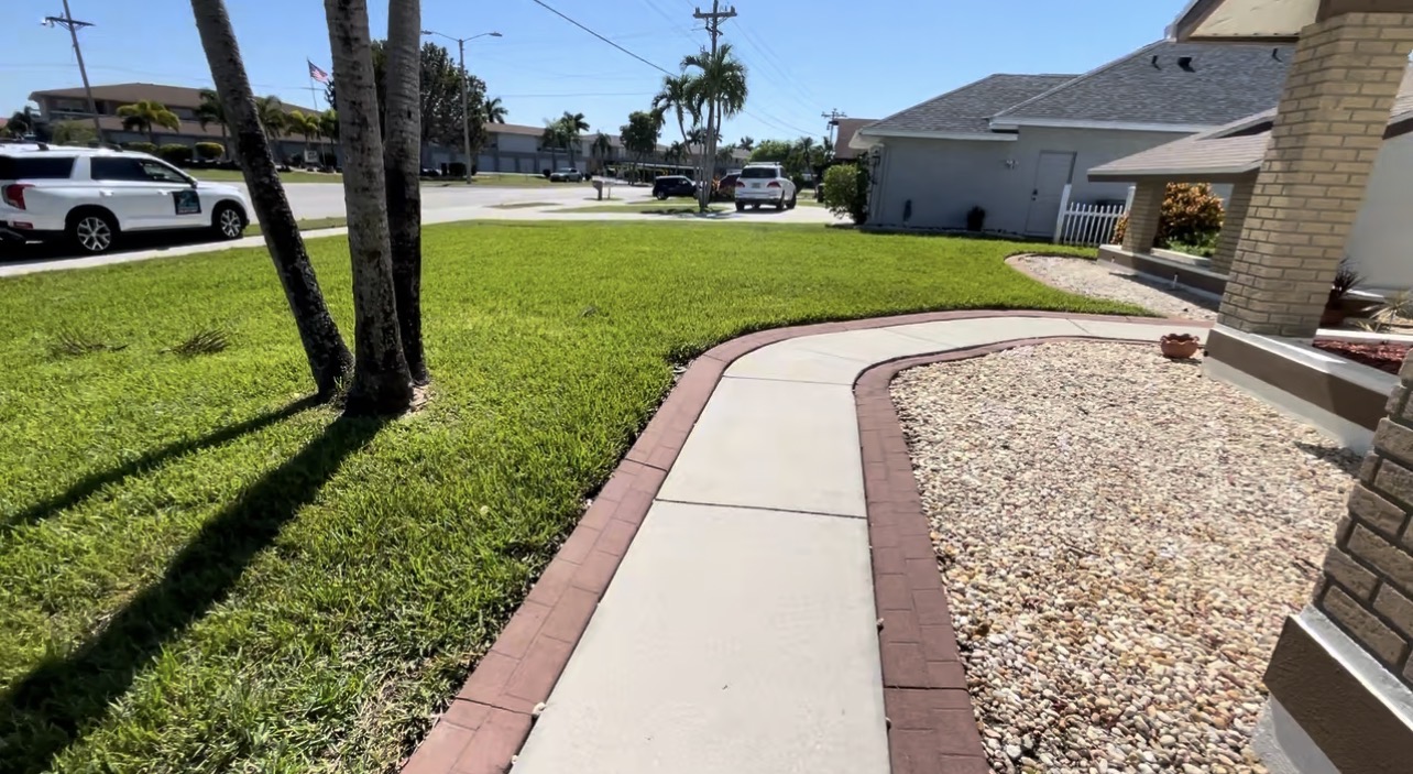 Front walkway after pressure washing